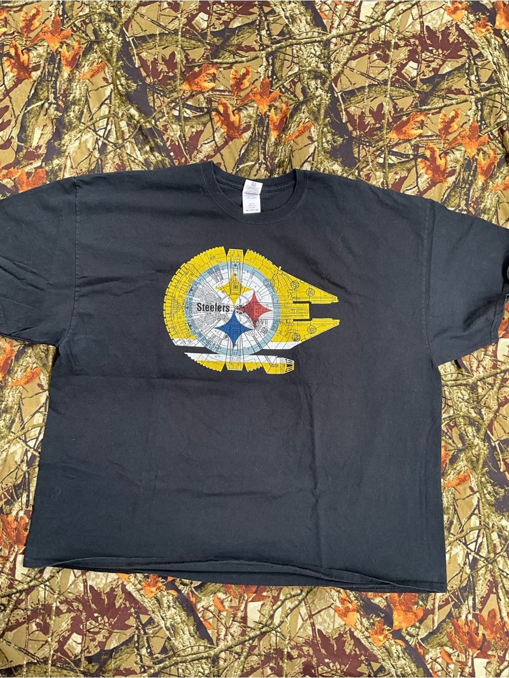 4XL Pittsburgh Steelers x Star Wars Millennium Falcon Mashup Graphic Tee Black